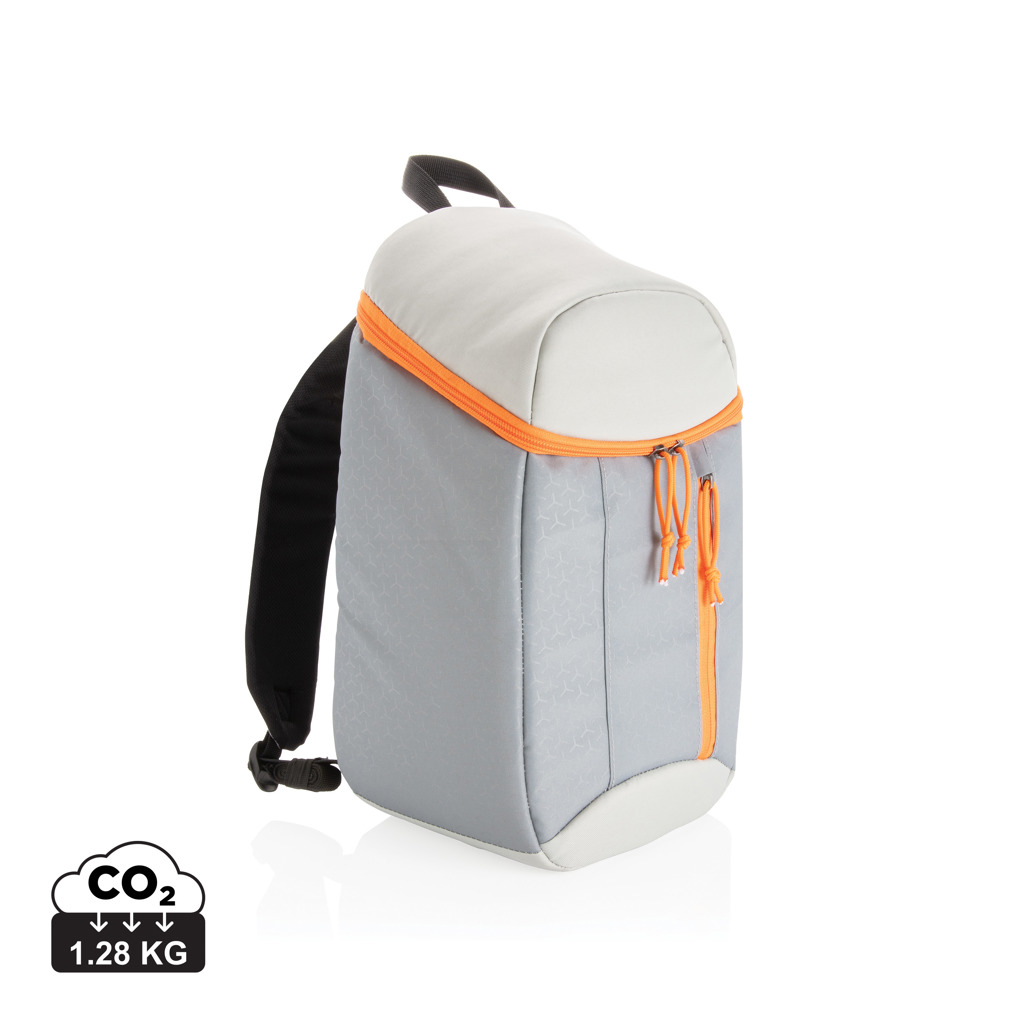 Sac à dos publicitaire isotherme 10 L gris et orange